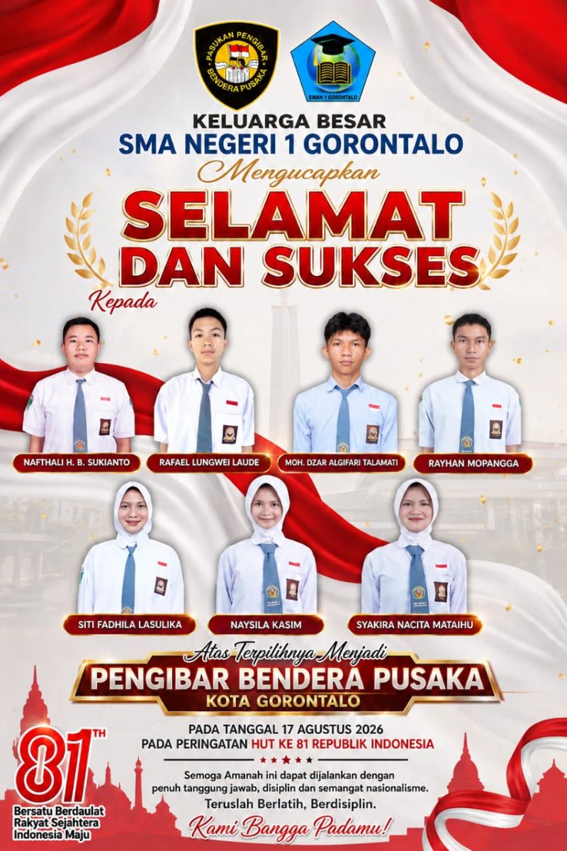 siswa-siswi terbaik SMANSA yang telah terpilih sebagai Calon Pengibar Bendera Pusaka (Paskibraka) Kota Gorontalo Tahun 2026